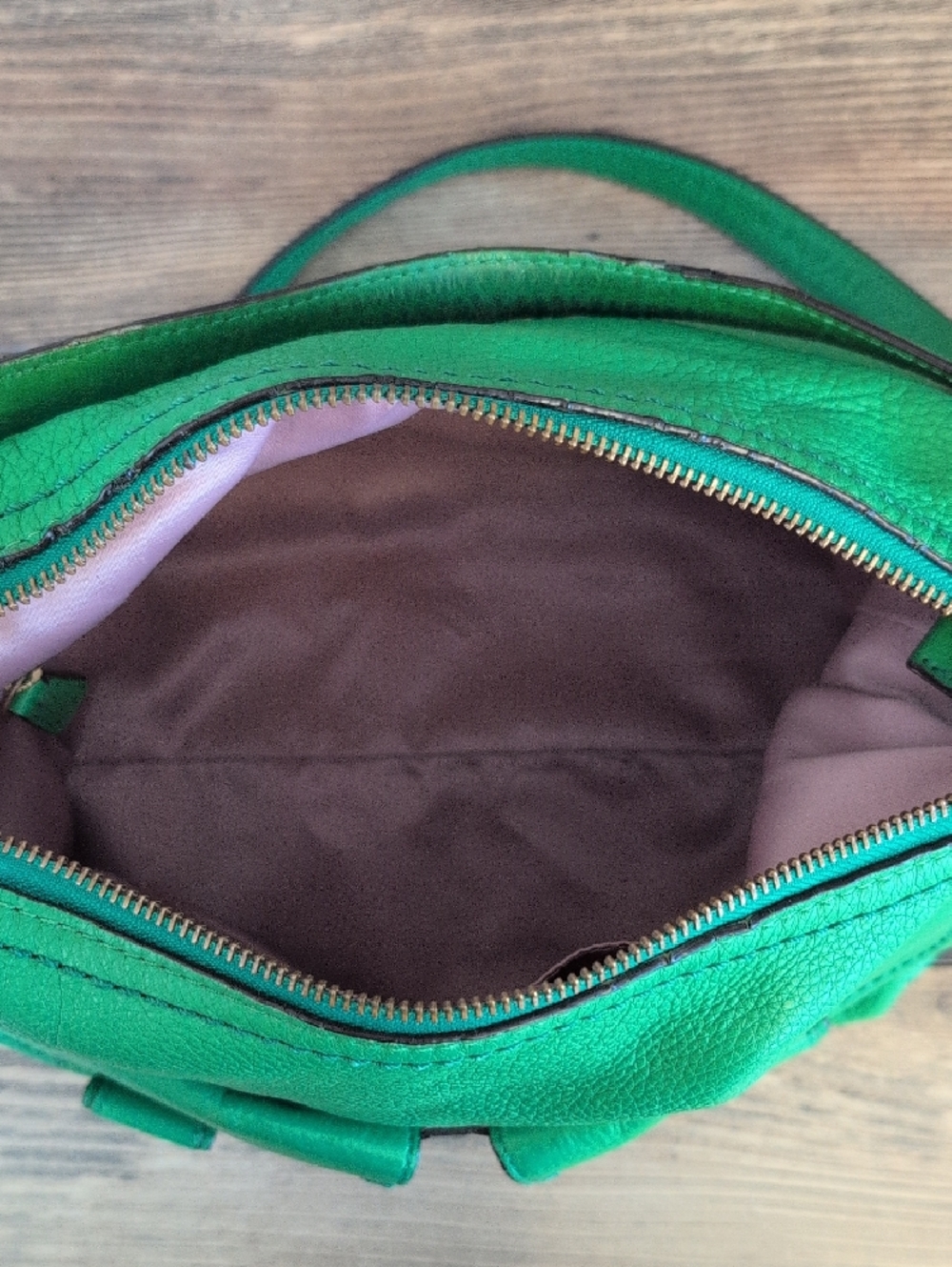 Coach Vintage Green Pebbled Leather Poppy Avery Hobo Crossbody Bag          M357 - Picture 13 of 16